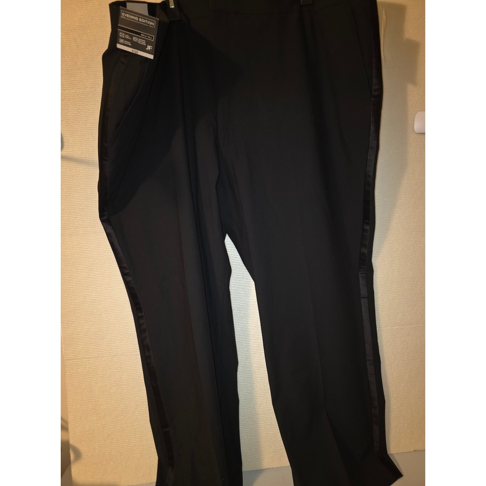 J. Ferrar Evening Edition Tuxedo Pants Mens 54x29 Black Adjustec Stretch NWT